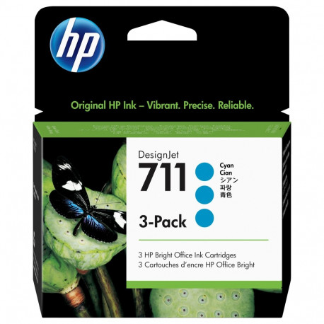 "HP 711 Original Tinte cyan Standardkapazitt 3er-Pack"