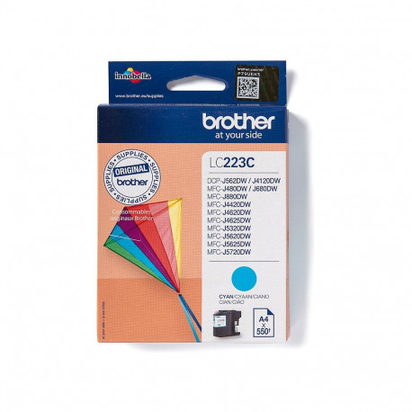 Brother LC-223C tsaansinine tint, kuni 550 lehekülge vastavalt ISO/IEC 24711