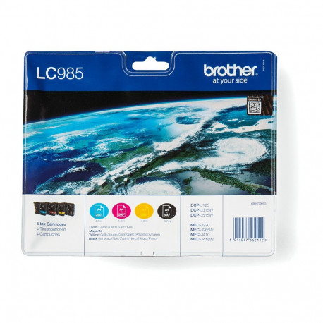 "Brother Tinte LC-985 Value Pack (BK/C/M/Y)"