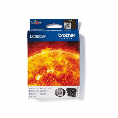 "Brother Tinte LC-980BK Schwarz bis zu 300 Seiten nach ISO/IEC 24711"