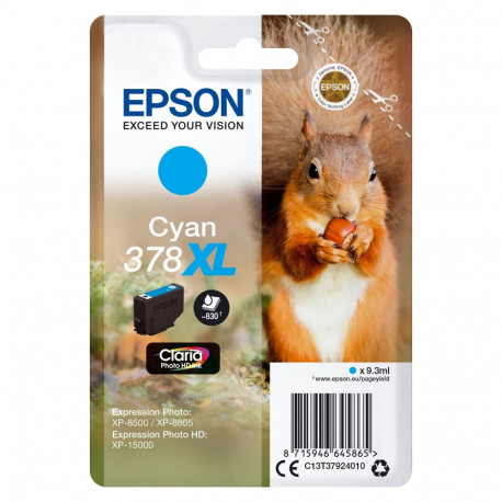 "Epson Tinte 378XL C13T37924010 Cyan bis zu 830 Seiten"