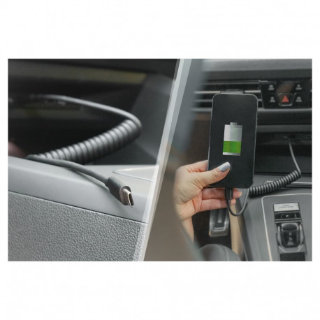 "DIGITUS Ladekabel USB-C->USB-C Spiralkabel 1m schwarz"