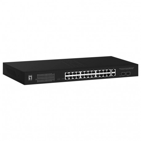 "Switch 24x GE GEP-2841 2xGSFP 19"" 370W 24xPoE+"