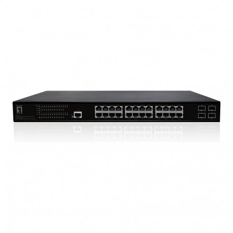 GEP-2861 28xPort 4xGSFP 19-tolline 390W 24xPoE+ kommutaator