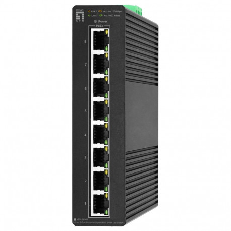 "Switch 8x GE IGS-2108P 8xPoE Outputs schwarz"
