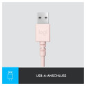 "Logitech H390 Headset on-ear wired USB-A rose"