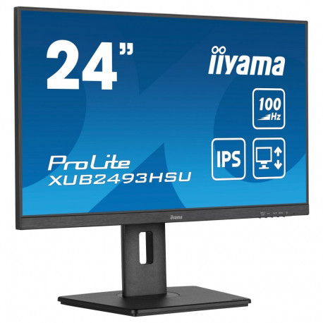 61 cm / 24" (1920x1080) Iiyama ProLite XUB2493HSU-B7 16:9 FHD IPS 1ms 100Hz HDMI DP kõlar pivot must
