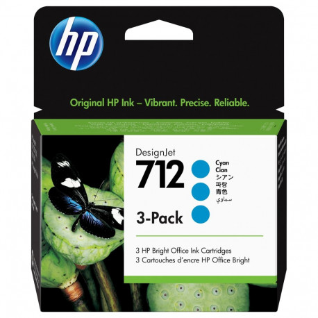 HP 712 3-pakk 29-ml tsüaan DesignJet tindikassett