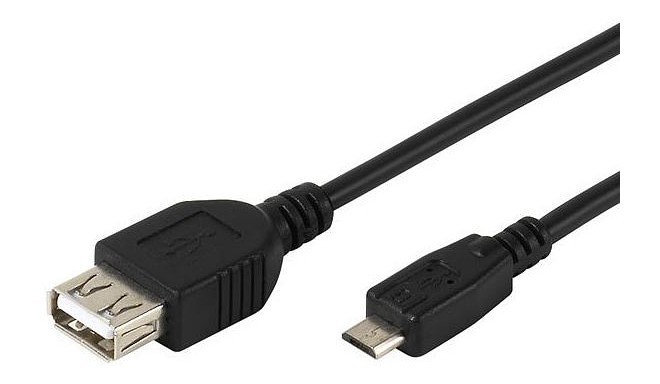 Vivanco cable microUSB - USB OTG 0.15m (45298)
