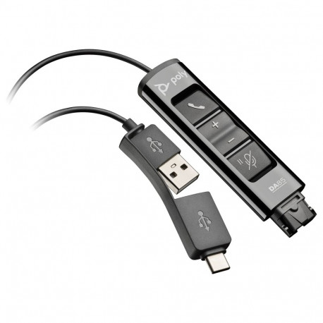 HP Poly DA85 Wideband QD USB-adapter (USB-A & USB-C)