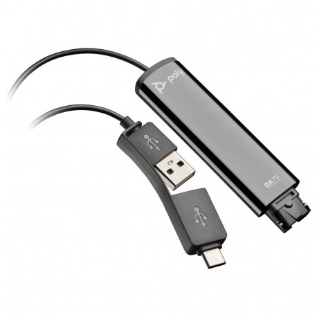 HP Poly DA75 lairiba QD USB-adapter (USB-A & USB-C)