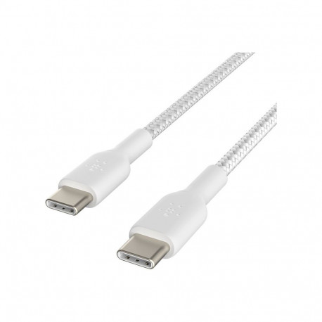 Belkin kaabel USB-C/USB-C punutud 1m, valge