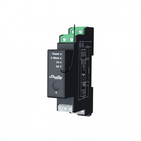 "Shelly Relais ""Wave Pro 2PM"" max 25A Z-Wave DIN-Rail"