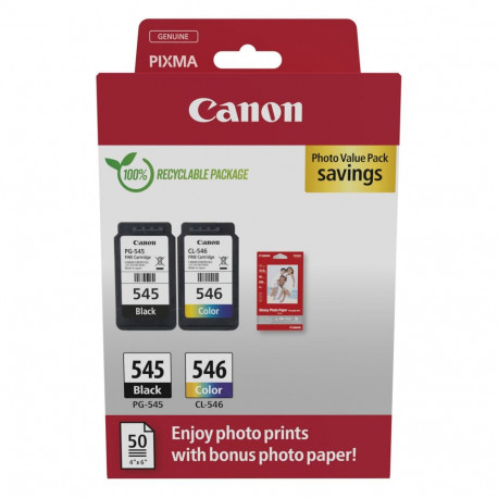 Canon tint PG-545/CL-546 8287B008 Multipack, must/värviline + fotopaber