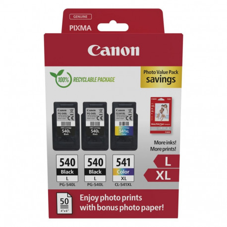 "Canon Tinte PG-540L/CL-541XL 5224B015 3er Multipack (2xBK/Color) inkl. Fotopapier"