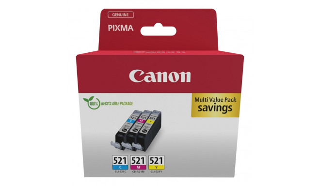 Canon tint CLI-521 Multipack, tsüaan/magenta/kollane (2934B015)