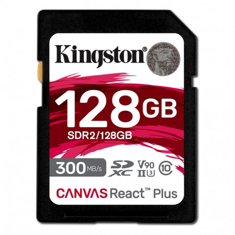 Kingston Canvas React Plus 128GB XC 300MB/s mälukaart