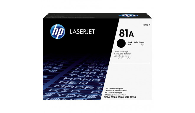 HP 81A originaal must toonerkassett CF281A standardmaht 10 500 lehte 1 pakk