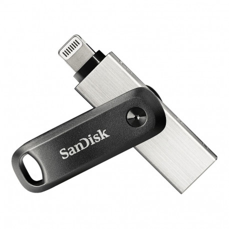 Sandisk iXpand Go 64GB USB 3.1 Apple Lightning must/hõbedane mälupulk