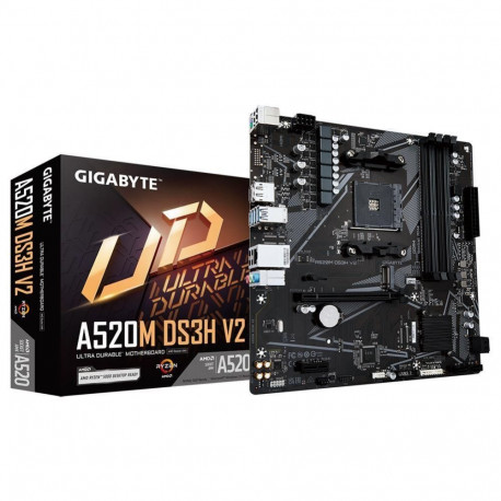 Gigabyte mainboard AMD A520 SAM4 Micro-ATX DDR4x4 1xPCI-Express 3.0 1x 1xPCI-Ex