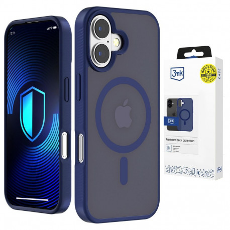 3mk Smoke MagCase for iPhone 16 - Blue-Translucent