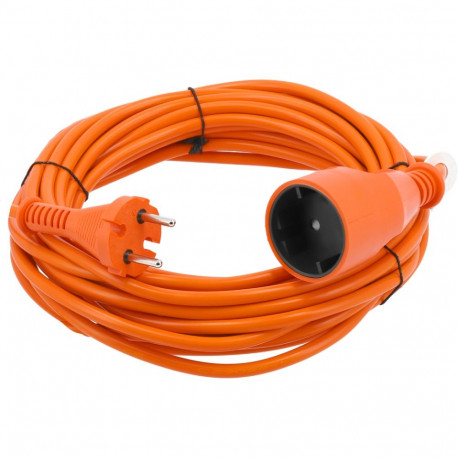 Vorel pikendusjuhe GRD 82671, 10m, 2x1,5mm², 1380W, 230V, 50Hz, IP20, 1 pistikupesa, oranž