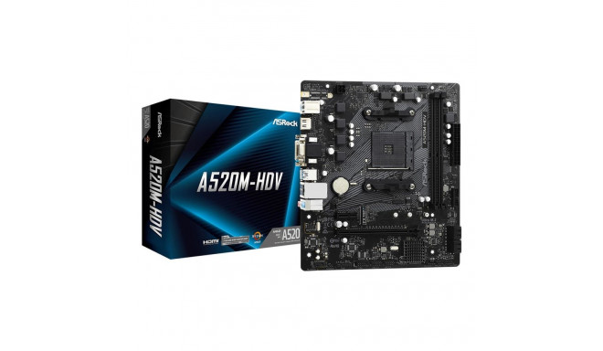 Mainboard|ASROCK|AMD A520|SAM4|Micro-ATX|Memory DDR4|Memory slots 2|1xPCI-Express 3.0 1x|1xPCI-Expre