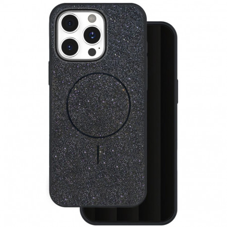 Mobiili tagakaas Setty iPhone 16 Pro Glitter Thin Magsafe, must