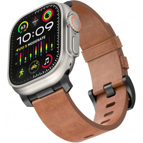 Kellarihm Trendybay Apple Watch 44/45/46/49mm, nahk, pruun