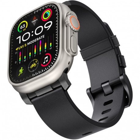 Kellarihm Trendybay Apple Watch 44/45/46/49mm, nahk, must