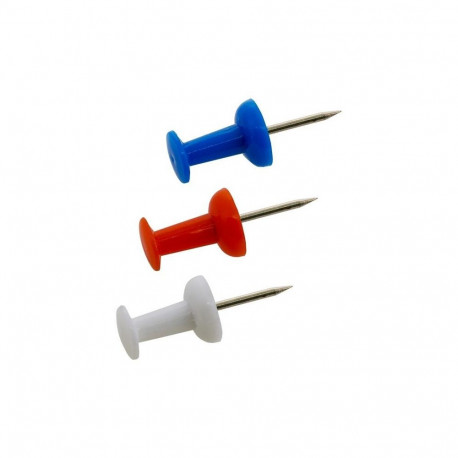 MAP PINS 25 PLASTIC COLOURS/ 12PCS