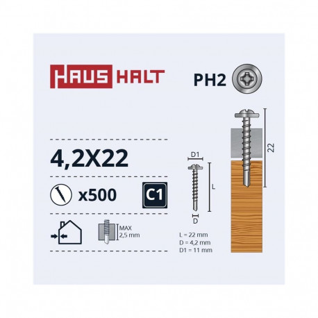 isekeermestuv kruvi 4,2x22 puidu+puuriga (500)