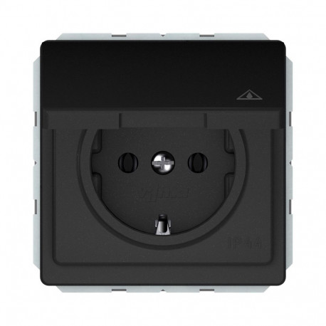 SOCKET RP16-003-02V GROUND BLACK IP44 ST