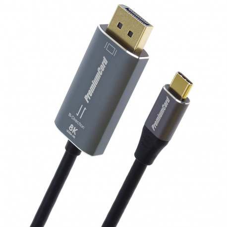PremiumCord cable USB-C to DisplayPort DP1.4 Bi-directional 8K@60Hz a 4k@120Hz  2m