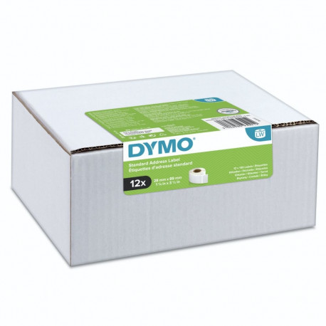 Dymo aadressisildid 28 x 89 mm valge 12x 130 tk