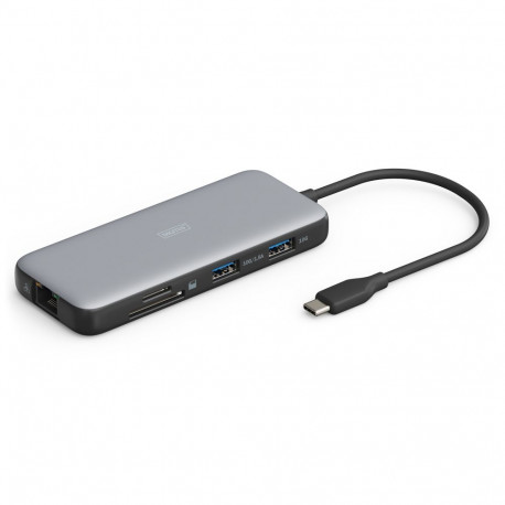 Digitus USB-C dokkimisjaam, 8-pordiline | DA-70915 | Ethernet LAN (RJ-45) port 1 | HDMI porte 2