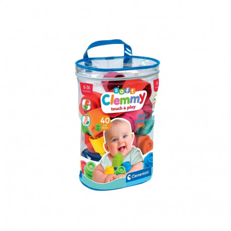 Clemmy värviline komplekt kott 40 pehmet klotsi Clementoni 17878