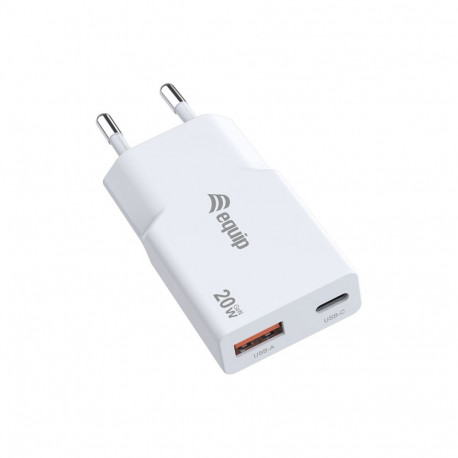 Equip 2Port USB-C PD3.0/USB-A GaN Slim 20W valge laadija