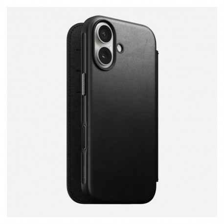"Nomad Modern Leather Folio iPhone 17 Black"