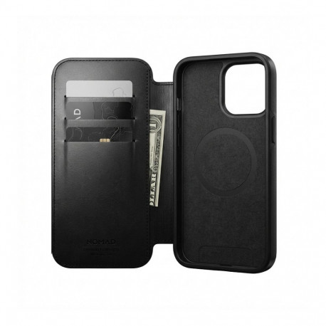 "Nomad Modern Leather Folio iPhone 17 Pro Max Black Horween"