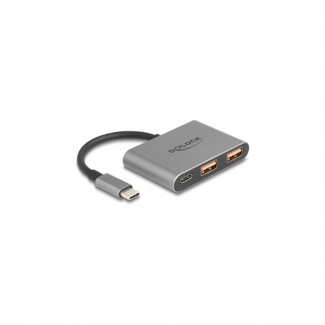 Delock 3-pordiline usb-jaotur 10 Gbps USB Type-C liidesega 1 x USB Type-C + 2 x USB Typ-A