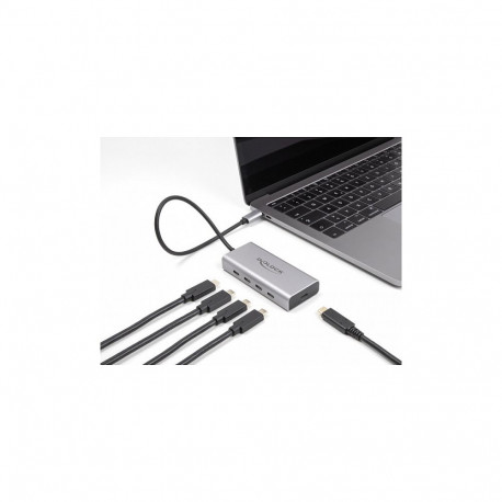 Delock USB 10 Gbps USB Type-C jaotur, 4 x USB Type-C pesa + 1 x USB Type-C PD 85 Watt, 30 cm ühendus