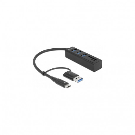 "3 Port USB 5 Gbps Hub + SD und Micro SD Card Reader mit USB Type-C™ oder USB Typ-A Anschluss"