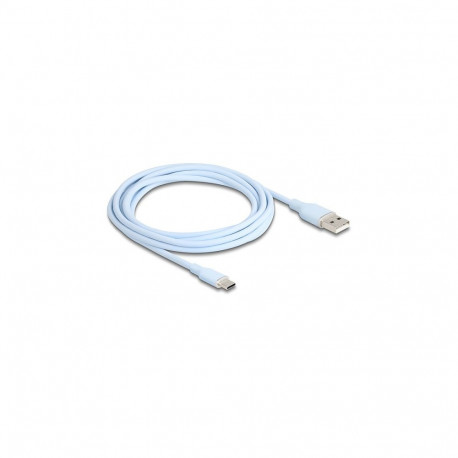 "USB 2.0 Kabel USB Typ-A Stecker zu USB Type-C™ Stecker 2,5 m blau Silikon"