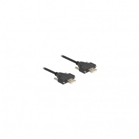 "USB 2.0 Kabel Typ-A Stecker zu Stecker mit Schraubenabstand 30 mm 1 m schwarz"