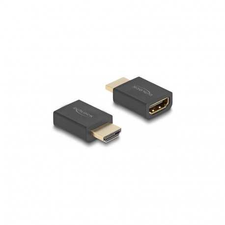 Delock High Speed HDMI Ethernetiga adapter pistik-pesa 8K 60 Hz must