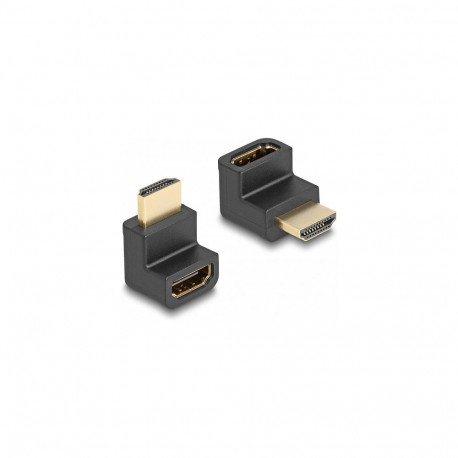 HDMI High Speed Ethernetiga adapter, pistik-pesa, nurga all, 8K 60Hz, must