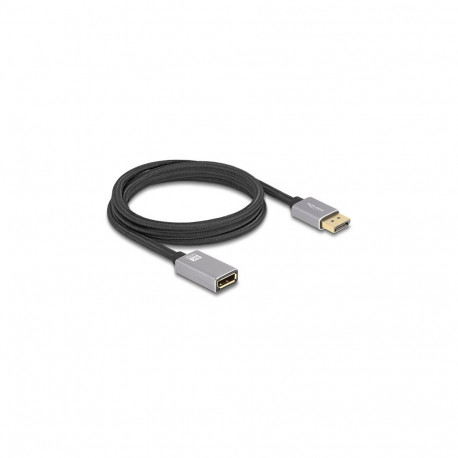 Delock DisplayPort pikenduskaabel 8K 60 Hz 2 m hall metallist ilma lukustusmehhanismita