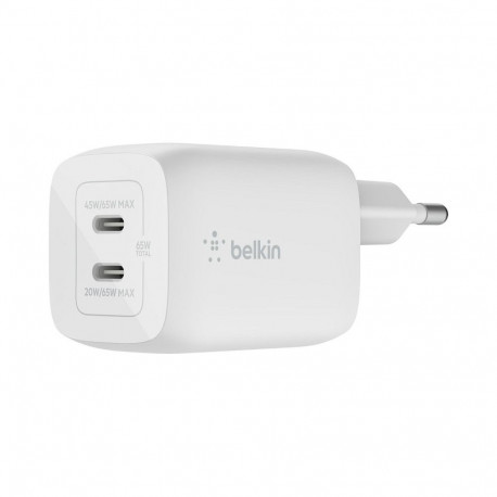 Belkin 65W dual USB-C GaN laadija Power Delivery ja PPS