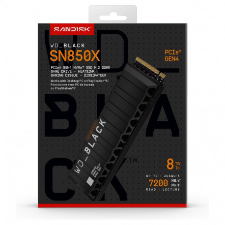 8TB WD Black SN850X jahutusradiaatoriga SSD Powered by SanDisk
